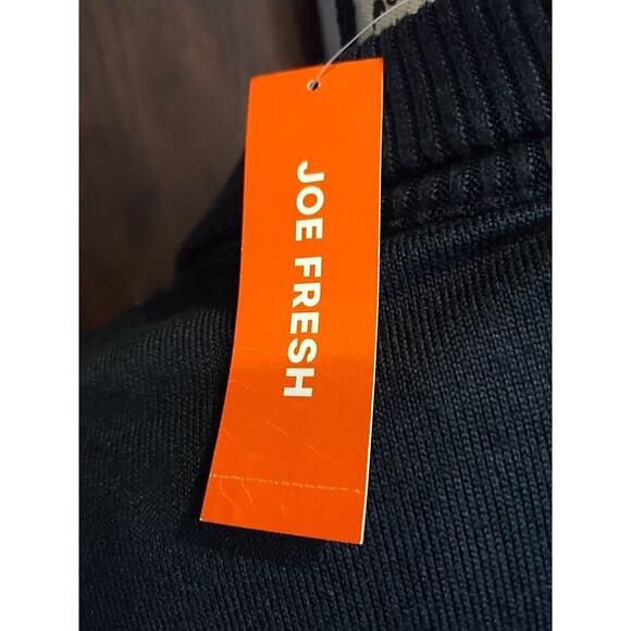 NWT Joe Fresh Long Balloon Sleeve Midi Sweater belted Dress Black Medium NEW - Picture 4 of 7